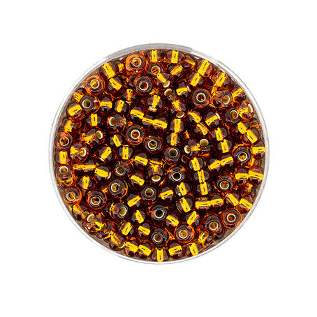 Rocailles silbereinzug topas