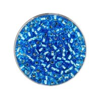Rocailles silbereinzug blau