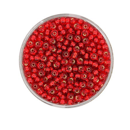 Rocailles silbereinzug rot