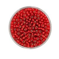 Rocailles silbereinzug rot