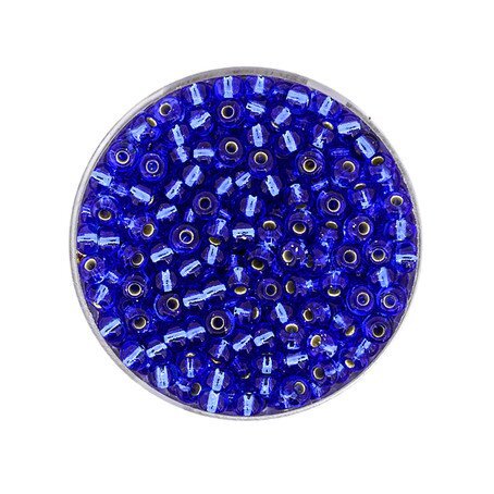 Rocailles silbereinzug safirblau