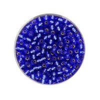 Rocailles silbereinzug safirblau