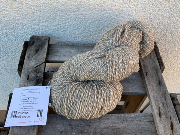 Frankenwolle Mouline weiß-braun